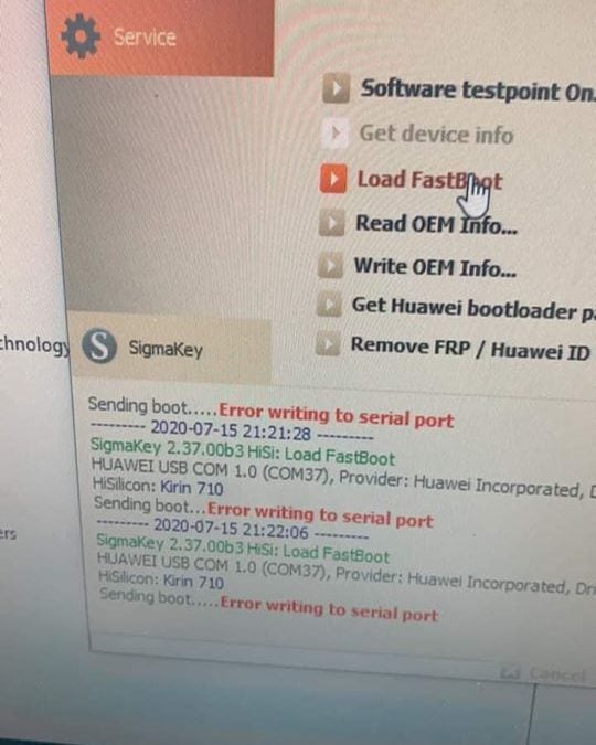 حل مشكلة Sending boot …. Error writing to serial port