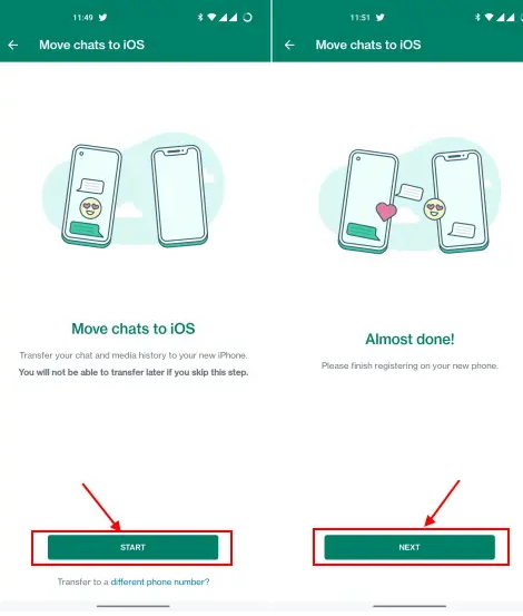 كيفية نقل محادثات WhatsApp من Android إلى iPhone