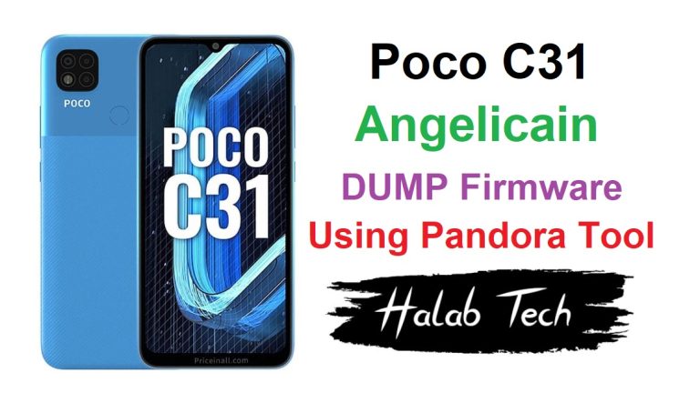 Poco C31 Angelicain DUMP Firmware Using Pandora Tool