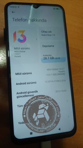 اصلاح ايمي الاساسي Redmi Note 11E (light) Android 12 Miui 13.0.7 imei repair Dual sim with ChimeraTool