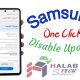 A125U1 Disable Updates One Click
