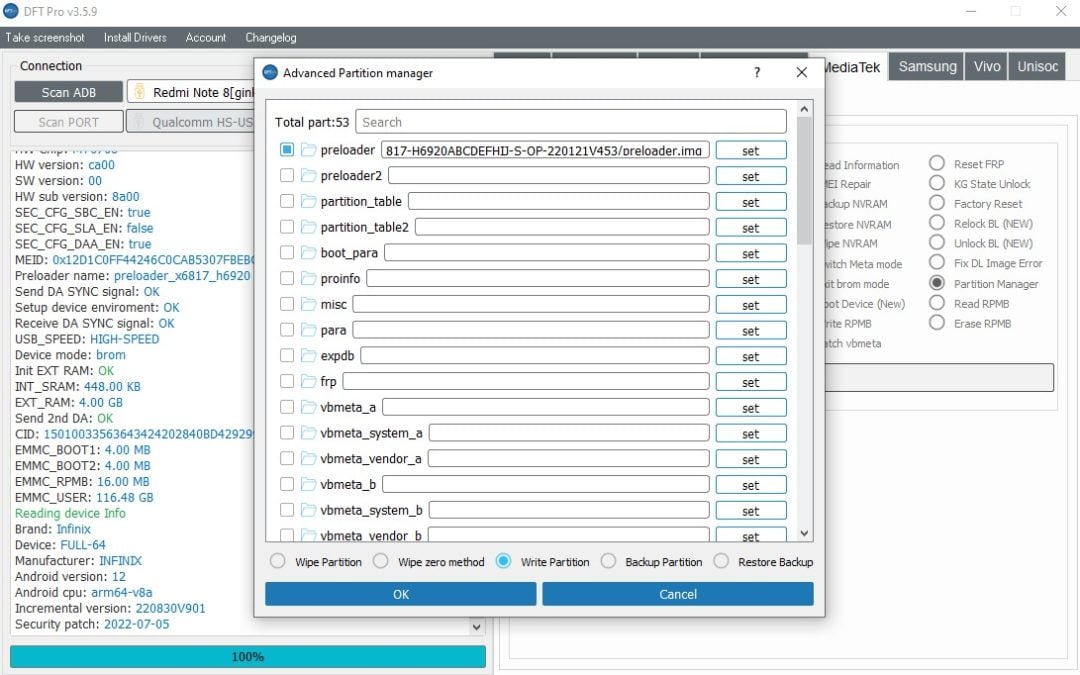 How to flash a file preloader By DFT Pro  طريقة كتابة ملف برلودر