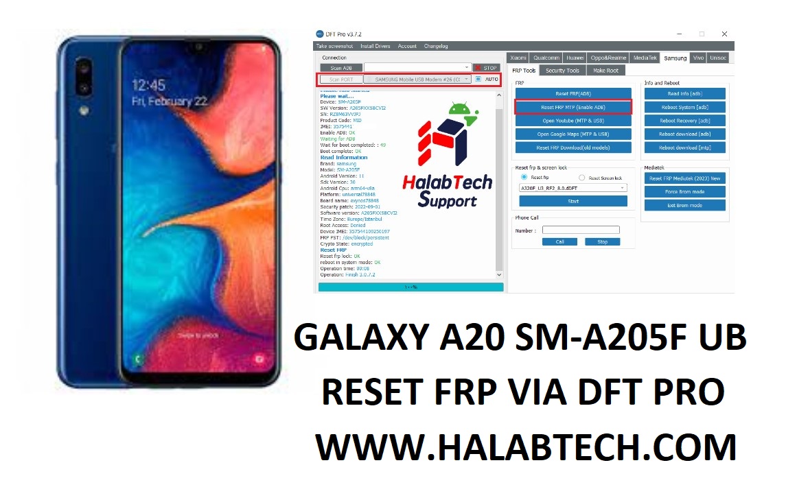 GALAXY SM-A205F UB Reset FRP