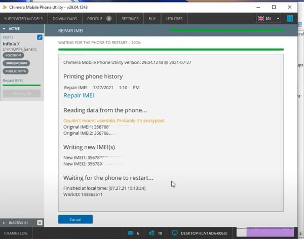HOW TO REIPAIR ORGENAL IMEI FOR INFINIX USING CHIMERA