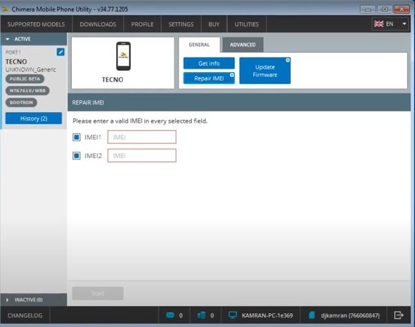 HOW TO REIPAIR ORGENAL IMEI FOR TECNO USING CHIMERA