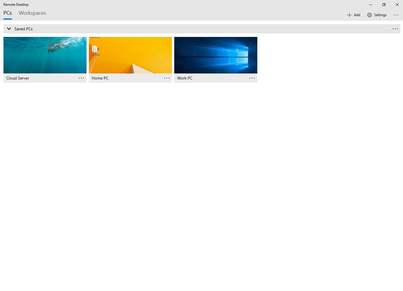واجهة Microsoft Remote Desktop