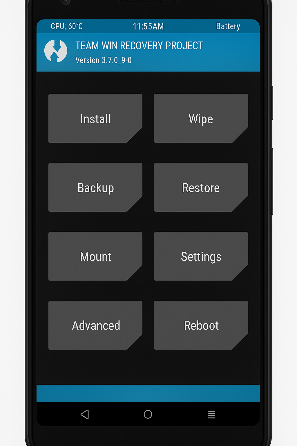 واجهة TWRP Recovery