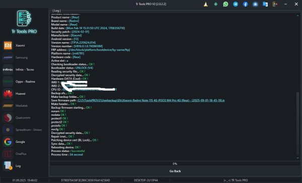 اصلاح ايمي الأساسي redmi note 11s (fleur) بنظام TR TOOLS.V2 HyperOS 