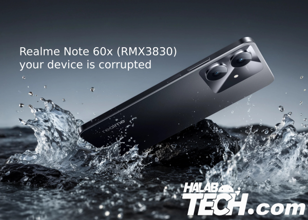Realme Note 60x (RMX3830) your device is corrupted حل مشكلة