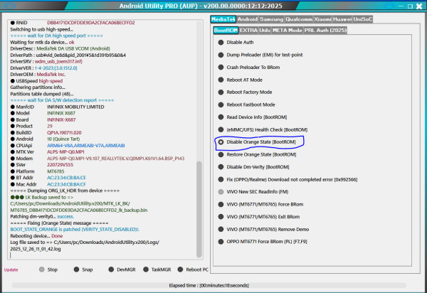 Fix Orange State for Infinix Zero 8 (x687) 