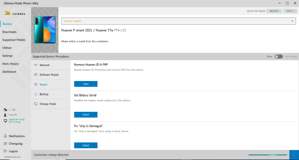 HUAWEI Y7a (PPA-LX2) Remove HUAWEI ID by Chimera Tool