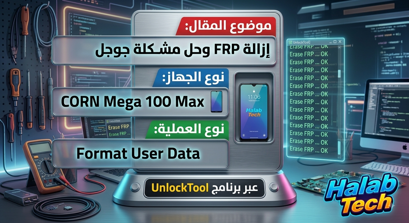 إزالة FRP من CORN Mega 100 Max عبر UnlockTool
