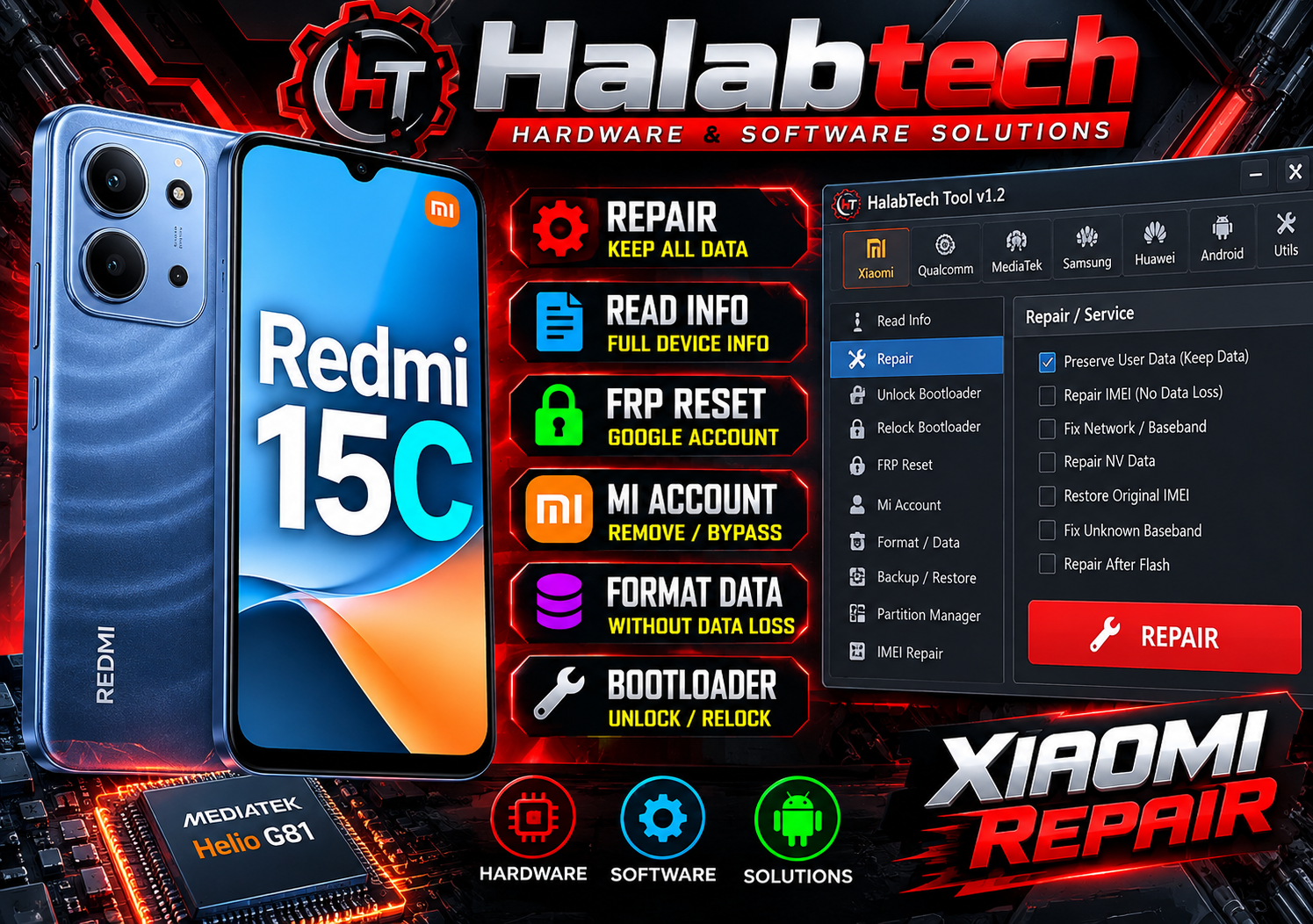 Xiaomi Redmi 15C | dew | إصلاح IMEI لجميع إصدارات OS1 • OS2 • OS3 | بدون ظهور خطأ NV Data | TR Tools Pro
